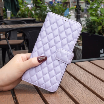 For Motorola Moto G24 Diamond Lattice Wallet Flip Leather Phone Case(Purple) - Motorola Cases by PMC Jewellery | Online Shopping South Africa | PMC Jewellery | Buy Now Pay Later Mobicred