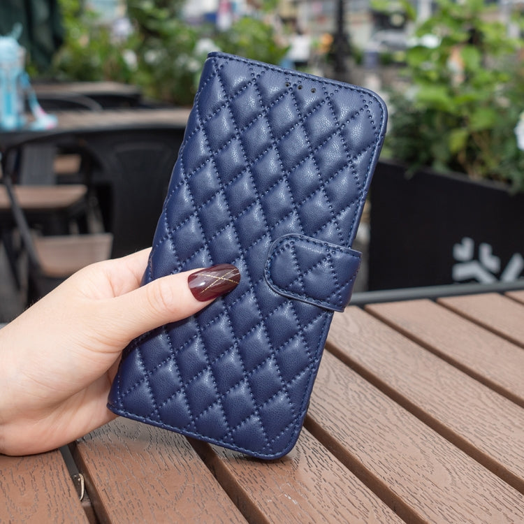 For Motorola Edge 50 Pro 5G Diamond Lattice Wallet Flip Leather Phone Case(Blue) - Motorola Cases by PMC Jewellery | Online Shopping South Africa | PMC Jewellery | Buy Now Pay Later Mobicred