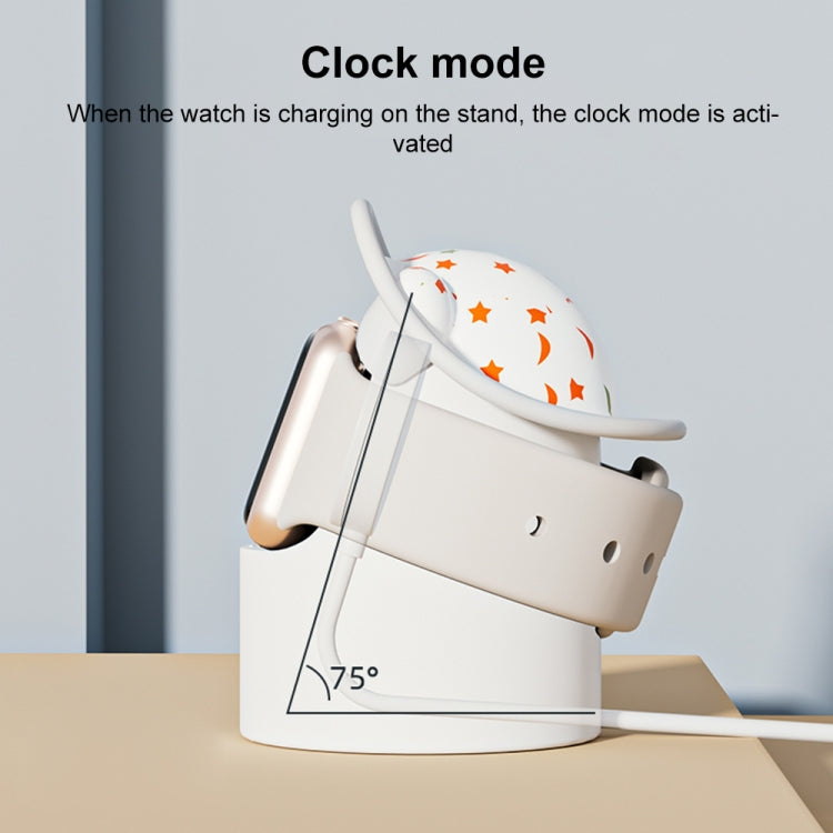 For Apple Watch Series Hat Bear Shaped Silicone Charging Base(Grey) - Charger / Holder by PMC TechLife | Online Shopping South Africa | PMC TechLife | Buy Now Pay Later Mobicred