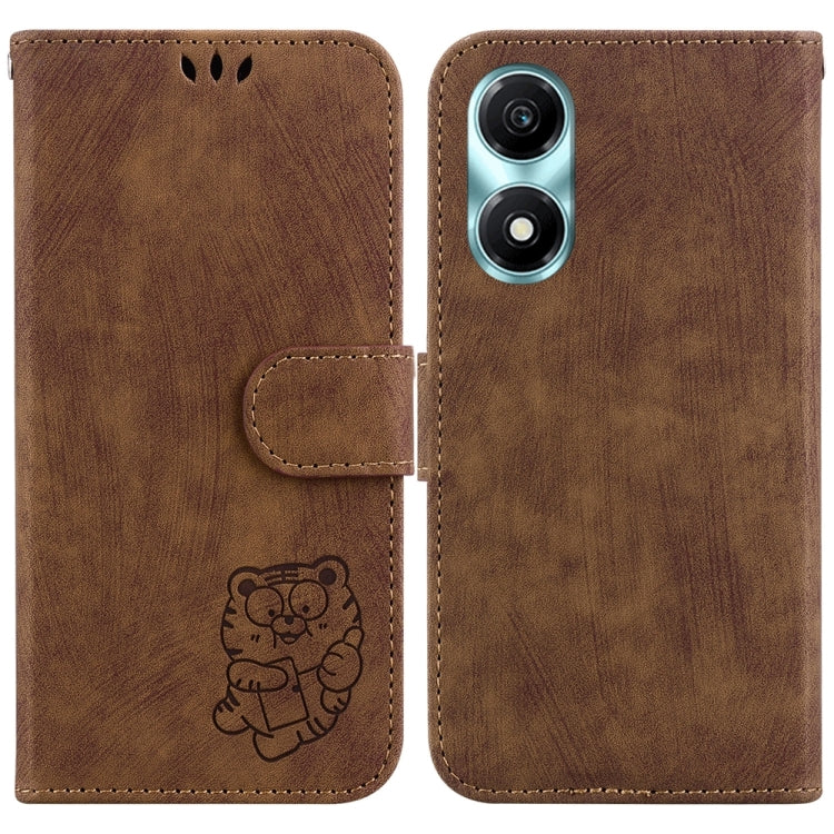 For Honor X5 Plus / Play 40C Little Tiger Embossed Leather Phone Case(Brown) - Honor Cases by PMC Jewellery | Online Shopping South Africa | PMC Jewellery