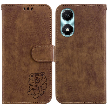 For Honor X5 Plus / Play 40C Little Tiger Embossed Leather Phone Case(Brown) - Honor Cases by PMC Jewellery | Online Shopping South Africa | PMC Jewellery