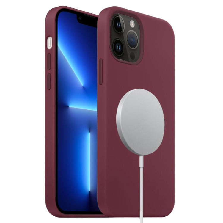 For iPhone 13 Pro MagSafe Liquid Silicone Full Coverage Phone Case(Wine Red) - iPhone 13 Pro Cases by PMC Jewellery | Online Shopping South Africa | PMC Jewellery