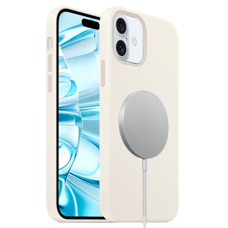 For iPhone 16 Liquid Silicone Full Coverage MagSafe Phone Case(White) - iPhone 16 Cases by PMC Jewellery | Online Shopping South Africa | PMC Jewellery | Buy Now Pay Later Mobicred