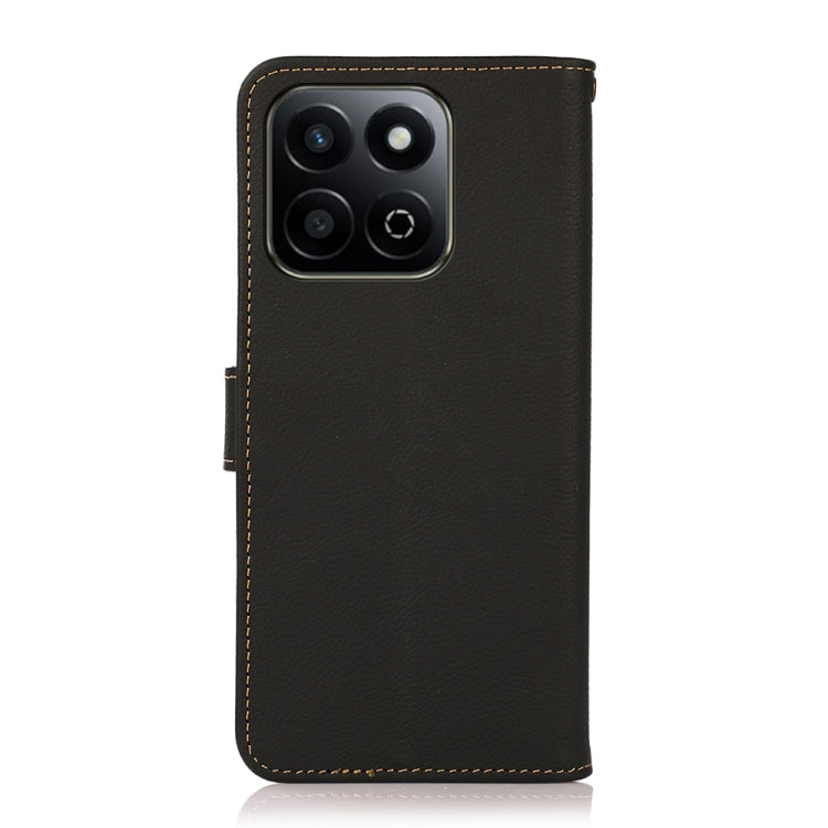 For Honor Play 60 Plus / 200 Smart KHAZNEH Custer Genuine Leather RFID Phone Case(Black) - Honor Cases by PMC TechLife | Online Shopping South Africa | PMC TechLife | Buy Now Pay Later Mobicred