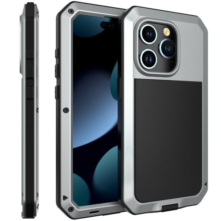 For iPhone 15 Pro Max Shockproof Life Waterproof Dust-proof Metal + Silicone Phone Case(Silver) - iPhone 15 Pro Max Cases by PMC TechLife | Online Shopping South Africa | PMC TechLife | Buy Now Pay Later Mobicred