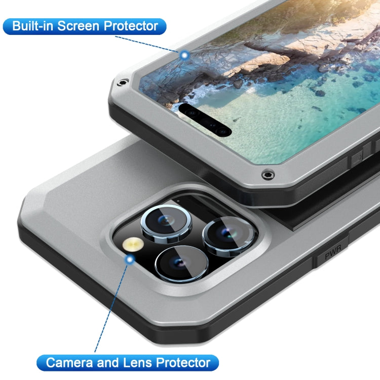 For iPhone 15 Pro Max Shockproof Life Waterproof Dust-proof Metal + Silicone Phone Case(Silver) - iPhone 15 Pro Max Cases by PMC TechLife | Online Shopping South Africa | PMC TechLife | Buy Now Pay Later Mobicred