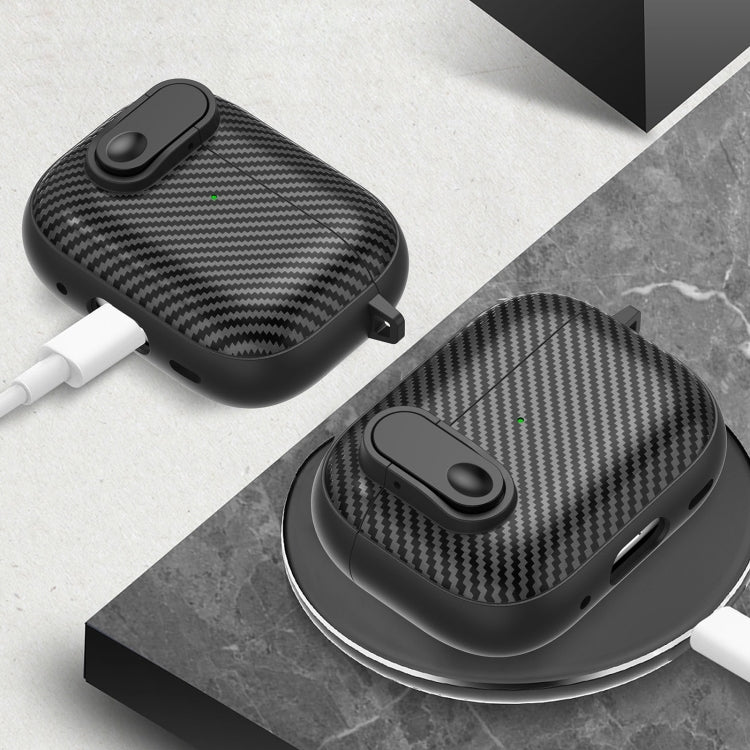 For AirPods 3 Carbon Fiber Texture Wireless Earphones Case with Security Lock(Green) - For AirPods 3 by PMC Jewellery | Online Shopping South Africa | PMC Jewellery | Buy Now Pay Later Mobicred