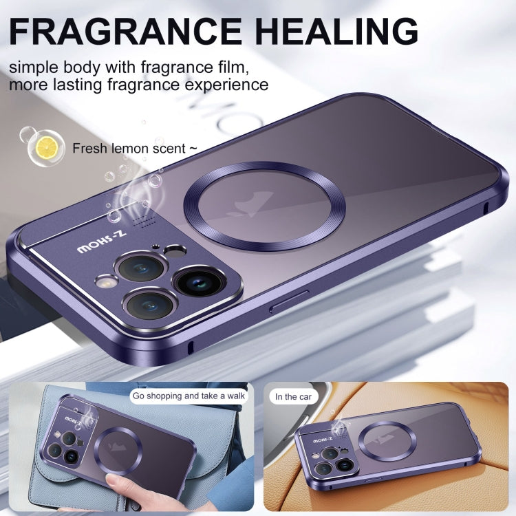 For iPhone 15 Pro Aromatherapy Holder Single-sided MagSafe Magnetic Phone Case(Purple) - iPhone 15 Pro Cases by PMc TechLife | Online Shopping South Africa | PMc TechLife | Buy Now Pay Later Mobicred