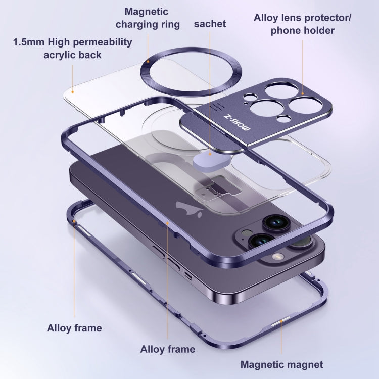 For iPhone 14 Pro Max Aromatherapy Holder Single-sided MagSafe Magnetic Phone Case(Purple) - iPhone 14 Pro Max Cases by PMc TechLife | Online Shopping South Africa | PMc TechLife | Buy Now Pay Later Mobicred