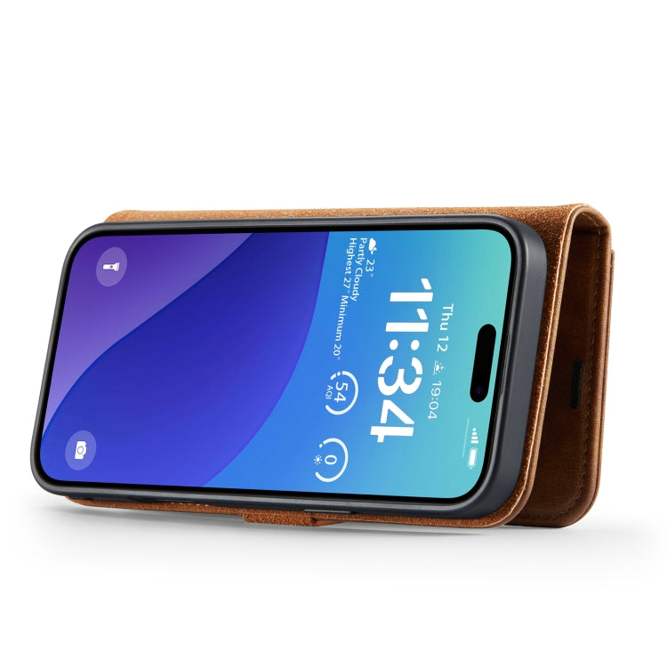 For iPhone 16 Pro Max DG.MING Crazy Horse Texture Detachable Magnetic Leather Phone Case(Brown) - free shipping - PMC Jewellery - Order now!