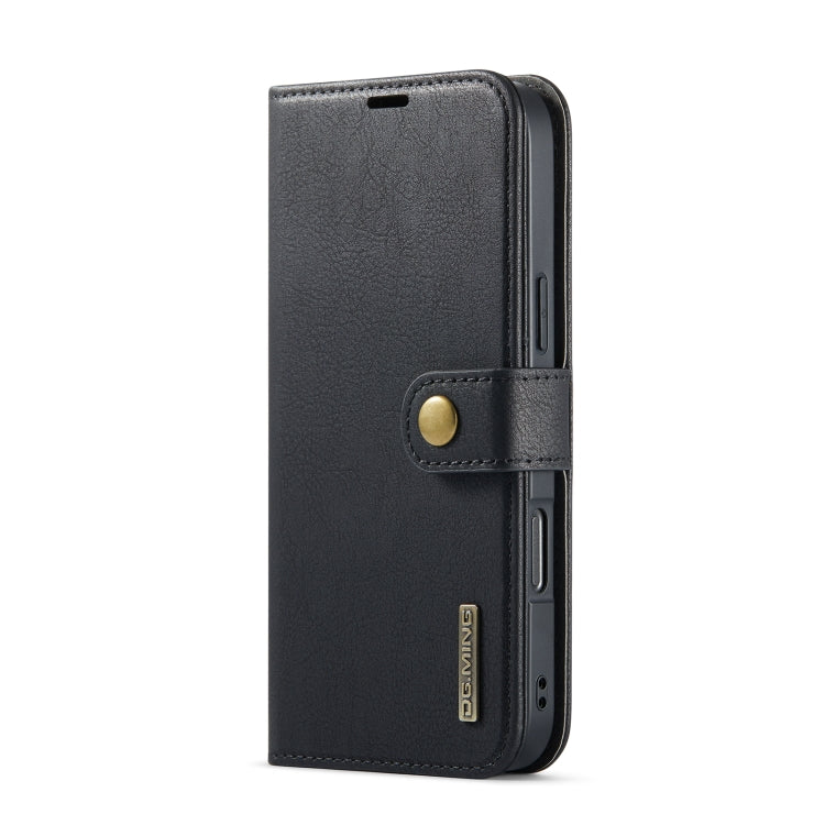 For iPhone 16 Pro DG.MING Crazy Horse Texture Detachable Magnetic Leather Phone Case(Black) - free shipping - PMC Jewellery - Order now!