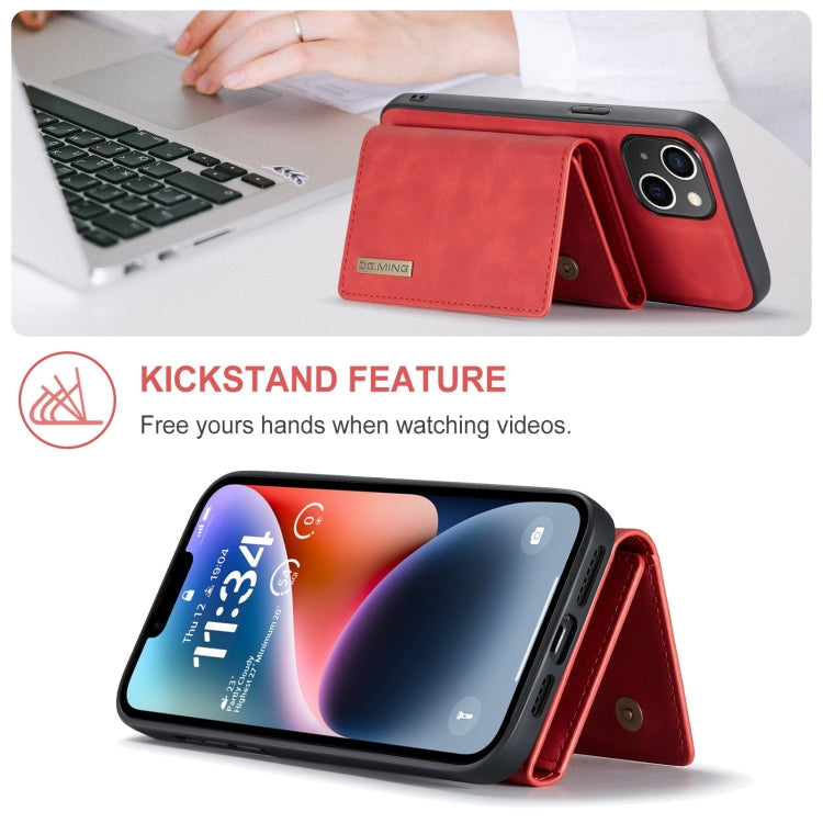 For iPhone 15 DG.MING M1 Series 3-Fold Multi Card Wallet Leather Phone Case(Red) - iPhone 15 Cases by DG.MING | Online Shopping South Africa | PMC TechLife | Buy Now Pay Later Mobicred