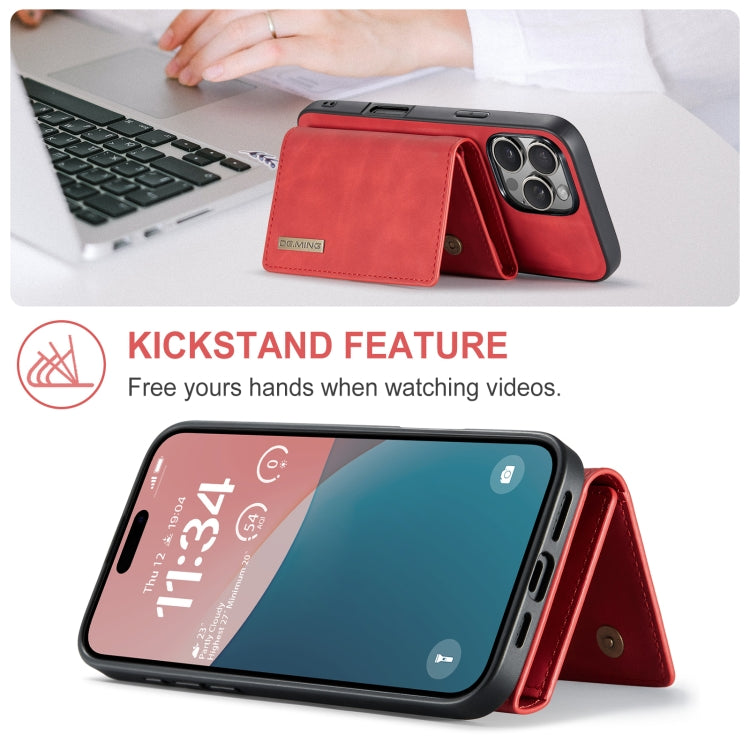 For iPhone 16 Pro Max DG.MING M1 Series 3-Fold Multi Card Wallet Leather Phone Case(Red) - iPhone 16 Pro Max Cases by DG.MING | Online Shopping South Africa | PMC Jewellery | Buy Now Pay Later Mobicred