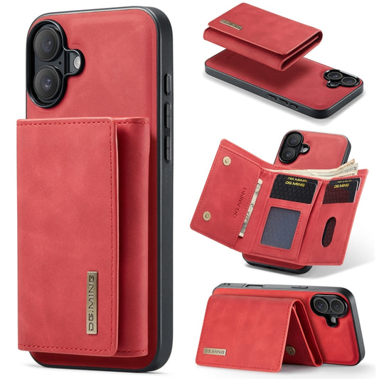 For iPhone 16 Plus DG.MING M1 Series 3-Fold Multi Card Wallet Leather Phone Case(Red) - iPhone 16 Plus Cases by DG.MING | Online Shopping South Africa | PMC Jewellery | Buy Now Pay Later Mobicred