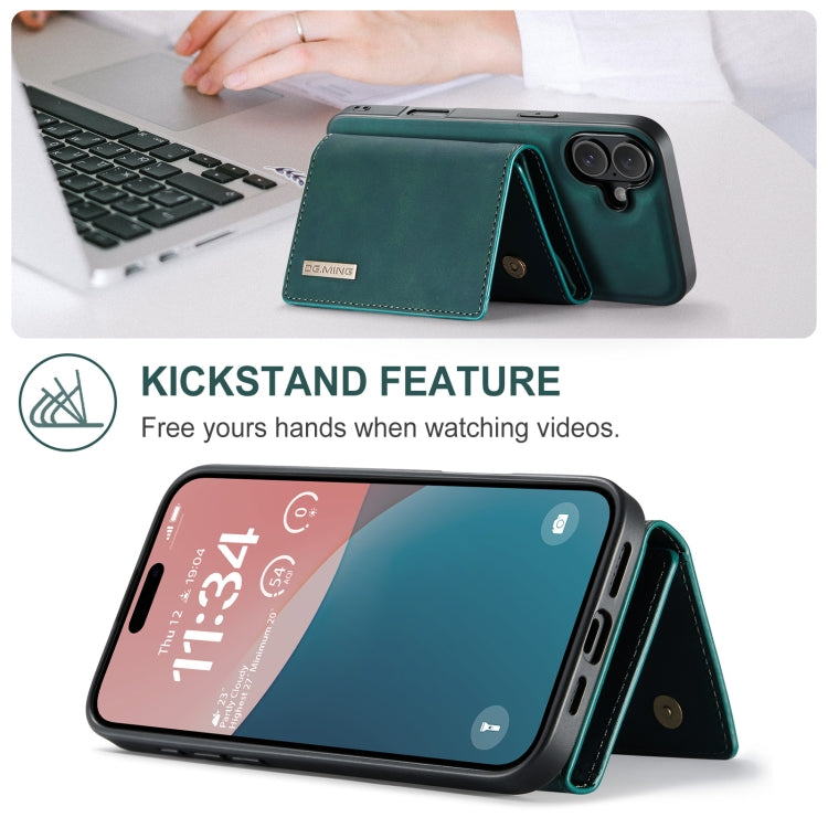 For iPhone 16 DG.MING M1 Series 3-Fold Multi Card Wallet Leather Phone Case(Green) - iPhone 16 Cases by DG.MING | Online Shopping South Africa | PMC Jewellery | Buy Now Pay Later Mobicred