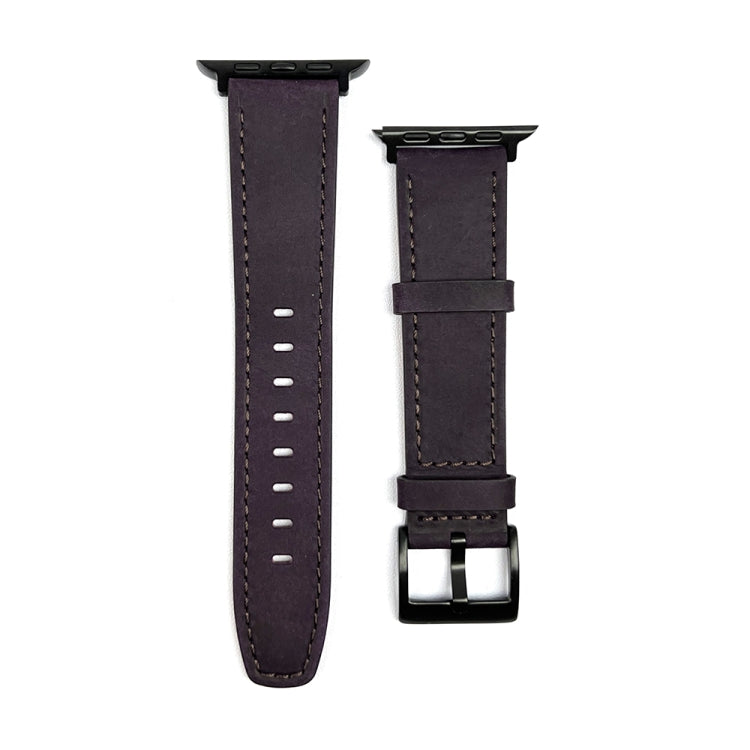 For Apple Watch Ultra 49mm Retro Texture Leather Watch Band(Purple) - Watch Bands by PMC TechLife | Online Shopping South Africa | PMC TechLife | Buy Now Pay Later Mobicred