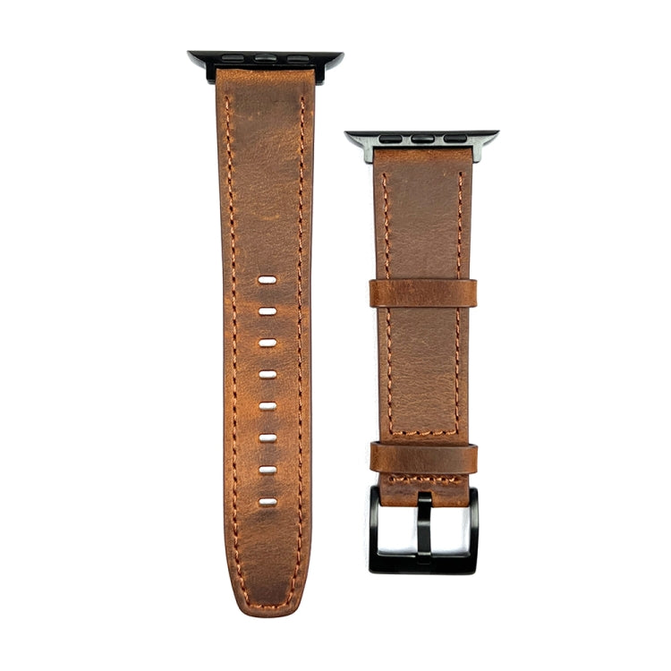For Apple Watch Ultra 49mm Retro Texture Leather Watch Band(Brown) - Watch Bands by PMC TechLife | Online Shopping South Africa | PMC TechLife | Buy Now Pay Later Mobicred