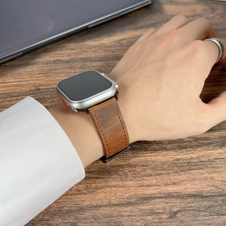 For Apple Watch Ultra 2 49mm Retro Texture Leather Watch Band(Blue) - Watch Bands by PMC TechLife | Online Shopping South Africa | PMC TechLife | Buy Now Pay Later Mobicred