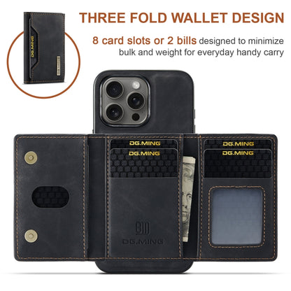 For iPhone 16 Pro Max DG.MING M2 Series 3-Fold Card Bag Wallet Leather Phone Case(Black) - iPhone 16 Pro Max Cases by DG.MING | Online Shopping South Africa | PMC Jewellery | Buy Now Pay Later Mobicred