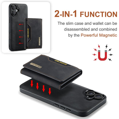 For iPhone 16 Plus DG.MING M2 Series 3-Fold Card Bag Wallet Leather Phone Case(Black) - iPhone 16 Plus Cases by DG.MING | Online Shopping South Africa | PMC Jewellery | Buy Now Pay Later Mobicred