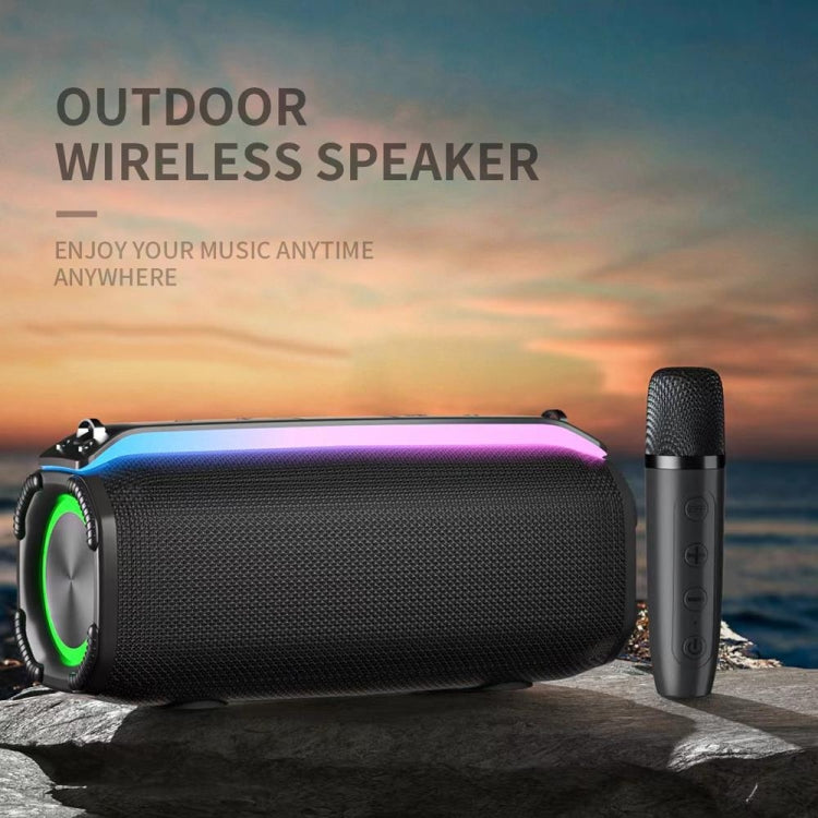 New RiXing NR8809 20W Outdoor Portable TWS Smart Wireless Bluetooth Speaker, Style:Dual Mic(Blue) - free shipping - PMC Jewellery - Order now!
