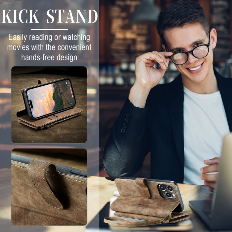 For iPhone 15 Pro Max CaseMe C30 Multifunctional Leather Phone Case(Brown) - free shipping - PMC Jewellery - Order now!