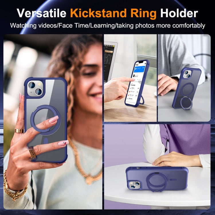 For iPhone 15 Plus MagSafe Magnetic Rotating Holder Phone Case(Klein Blue) - iPhone 15 Plus Cases by PMC TechLife | Online Shopping South Africa | PMC TechLife
