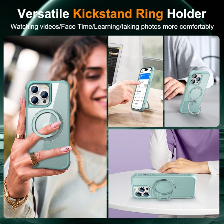 For iPhone 14 Pro MagSafe Magnetic Rotating Holder Phone Case(Lake Blue) - iPhone 14 Pro Cases by PMC TechLife | Online Shopping South Africa | PMC TechLife