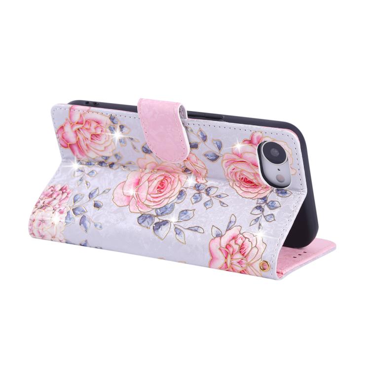 For iPhone 16e Bronzing Painting RFID Leather Case(Pastoral Rose) - free shipping - PMC TechLife - Order now!