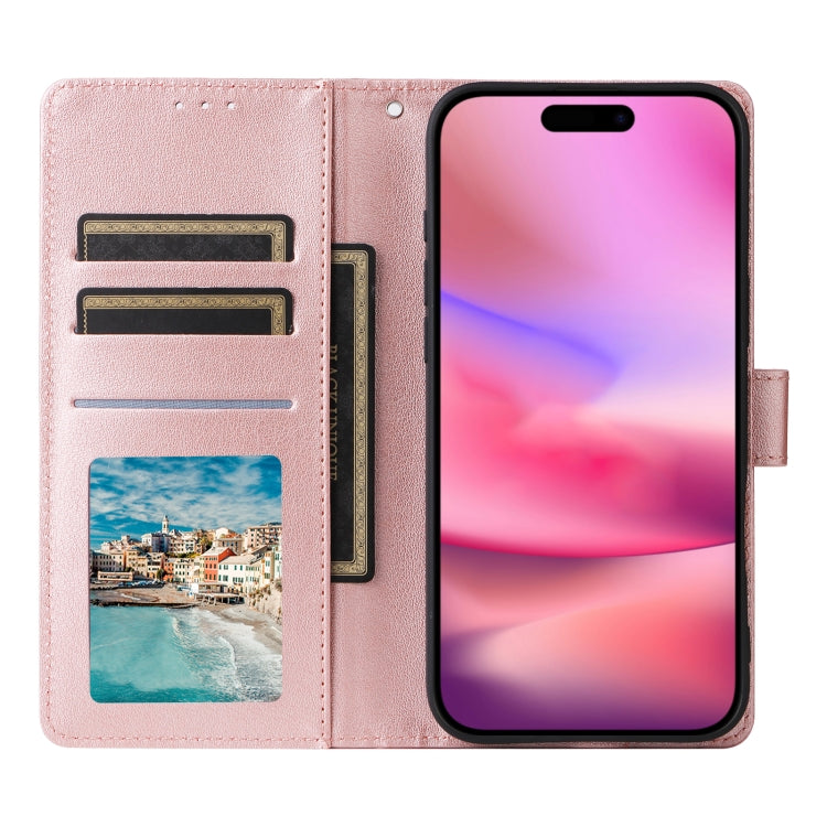 For iPhone 16 3-Card Slots Multifunctional Leather Phone Case(Rose Gold) - free shipping - PMC TechLife - Order now!