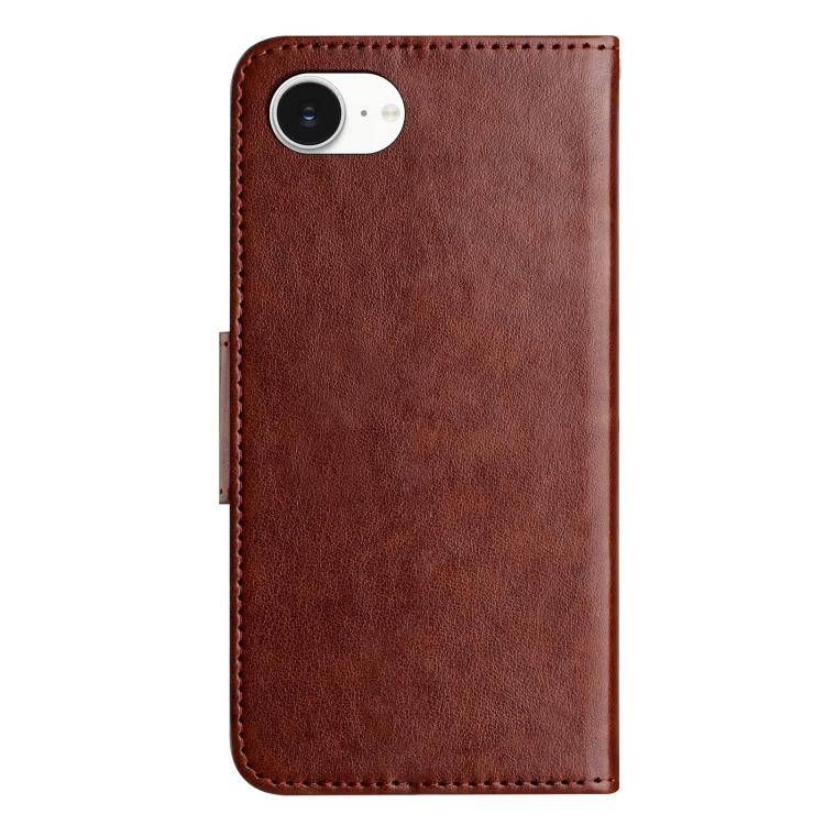 For iPhone 16e Butterfly Flower Pattern Flip Leather Phone Case(Brown) - iPhone 16e Cases by PMC TechLife | Online Shopping South Africa | PMC TechLife | Buy Now Pay Later Mobicred
