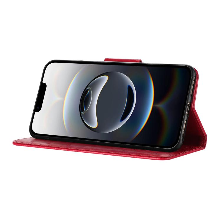 For iPhone 16e Butterfly Flower Pattern Flip Leather Phone Case(Red) - iPhone 16e Cases by PMC TechLife | Online Shopping South Africa | PMC TechLife | Buy Now Pay Later Mobicred