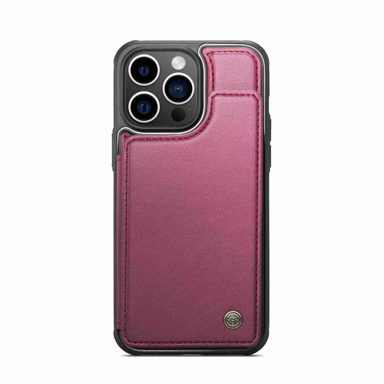 For iPhone 15 Pro Max CaseMe C22 Card Slots Holder RFID Anti-theft Phone Case(Wine Red) - iPhone 15 Pro Max Cases by CaseMe | Online Shopping South Africa | PMC Jewellery | Buy Now Pay Later Mobicred