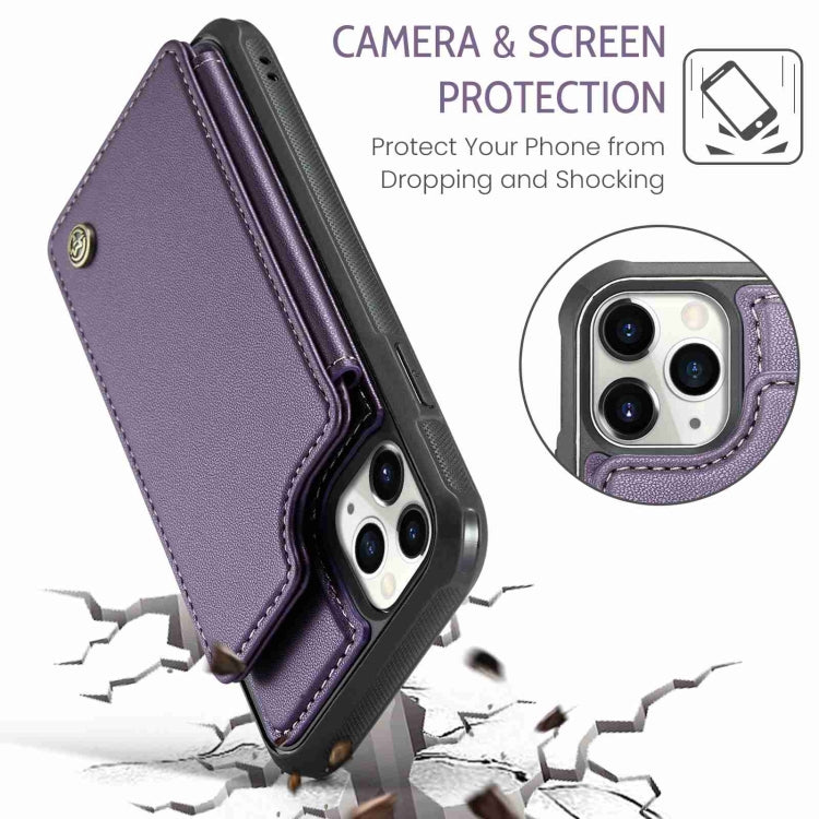 For iPhone 11 Pro Max CaseMe C22 Card Slots Holder RFID Anti-theft Phone Case(Purple) - iPhone 11 Pro Max Cases by CaseMe | Online Shopping South Africa | PMC Jewellery | Buy Now Pay Later Mobicred