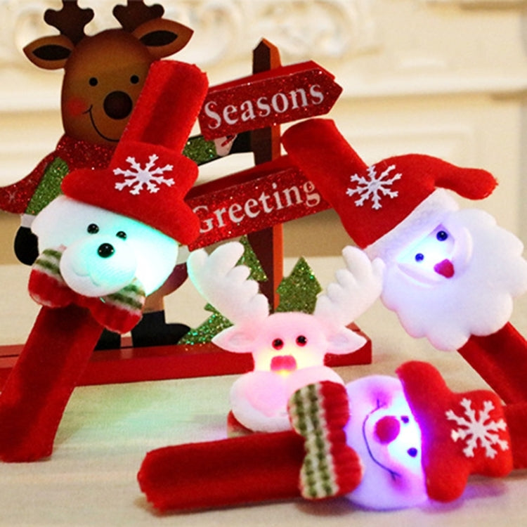 Santa Style Flash Light Merry Christmas Slap Pat Circle Wristband(Flannel Light Snowman) - Christmas Wearable Decoration by PMC Jewellery | Online Shopping South Africa | PMC Jewellery | Buy Now Pay Later Mobicred