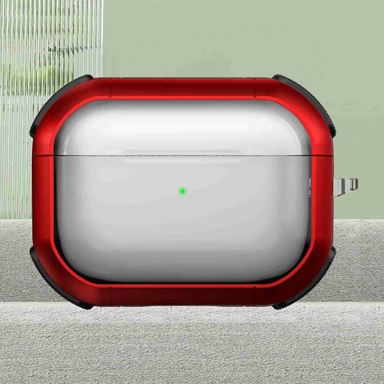 For AirPods Pro Thunder Transparent Armor Wireless Earphones Protective Case(Red) - For AirPods Pro by PMC Jewellery | Online Shopping South Africa | PMC Jewellery | Buy Now Pay Later Mobicred