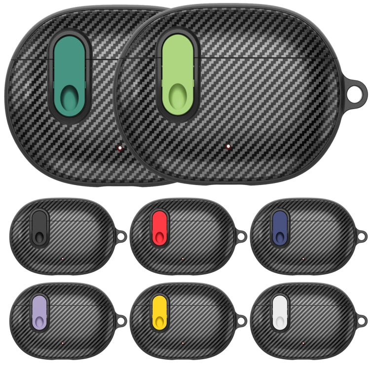 For Beats Studio Buds Switch Carbon Fiber Wireless Earphones Protective Case(Black Yellow) - Other Case by PMC Jewellery | Online Shopping South Africa | PMC Jewellery | Buy Now Pay Later Mobicred