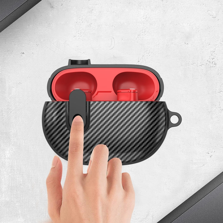 For Beats Studio Buds Switch Carbon Fiber Wireless Earphones Protective Case(Black Red) - free shipping - PMC Jewellery - Order now!