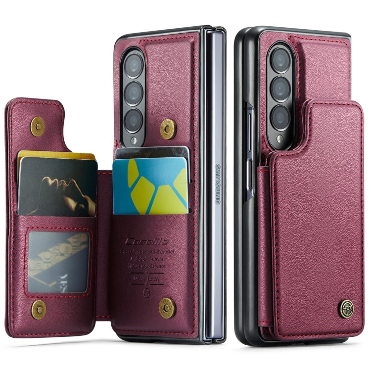 For Samsung Galaxy Z Fold3 5G CaseMe C22 PC+TPU Business Style RFID Anti-theft Leather Phone Case(Wine Red) - Galaxy Phone Cases by CaseMe | Online Shopping South Africa | PMC Jewellery | Buy Now Pay Later Mobicred