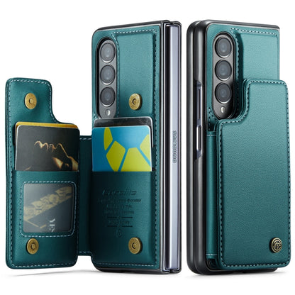 For Samsung Galaxy Z Fold3 5G CaseMe C22 PC+TPU Business Style RFID Anti-theft Leather Phone Case(Blue Green) - Galaxy Phone Cases by CaseMe | Online Shopping South Africa | PMC Jewellery | Buy Now Pay Later Mobicred