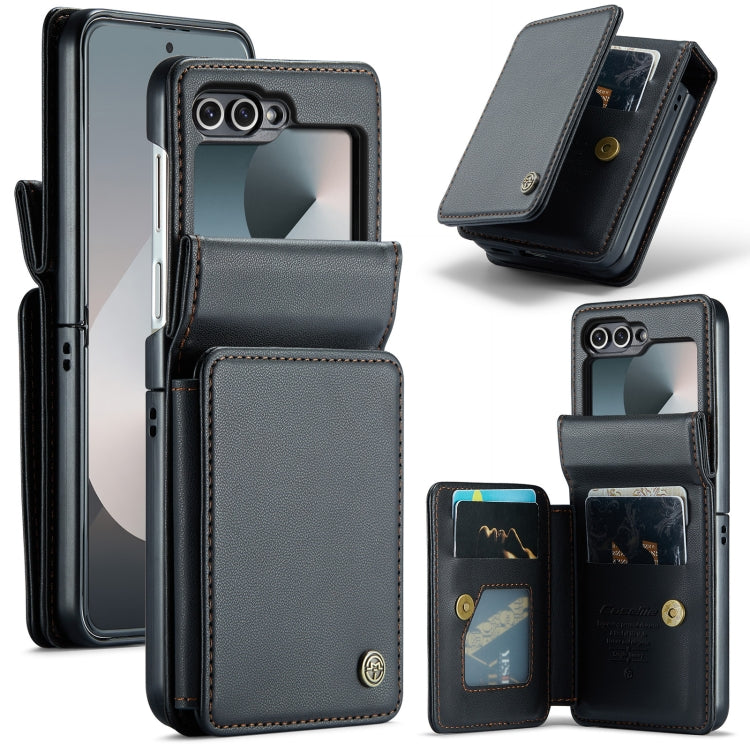 For Samsung Galaxy Z Flip6 5G CaseMe C22 PC+TPU Business Style RFID Anti-theft Leather Phone Case(Black) - Galaxy Z Flip6 5G Cases by CaseMe | Online Shopping South Africa | PMC Jewellery | Buy Now Pay Later Mobicred