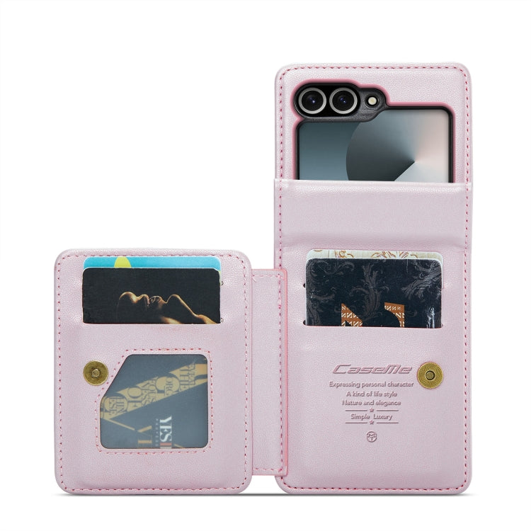 For Samsung Galaxy Z Flip6 5G CaseMe C22 PC+TPU Business Style RFID Anti-theft Leather Phone Case(Pink) - Galaxy Z Flip6 5G Cases by CaseMe | Online Shopping South Africa | PMC Jewellery | Buy Now Pay Later Mobicred