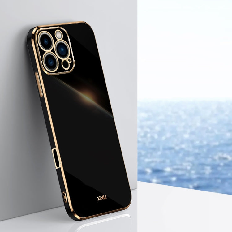For iPhone 16 Pro XINLI Straight Edge 6D Electroplate TPU Phone Case(Black) - free shipping - PMC Jewellery - Order now!