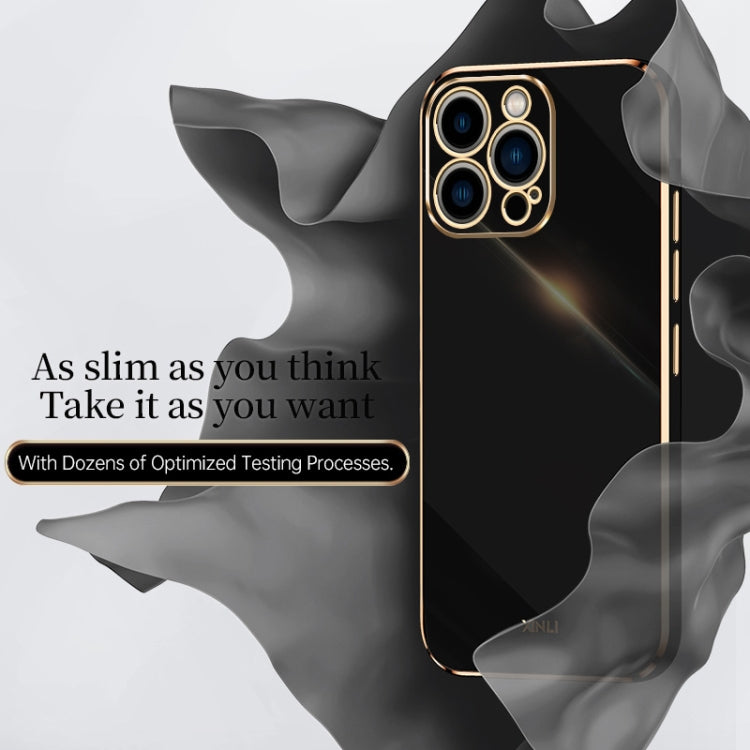 For iPhone 16 Pro XINLI Straight Edge 6D Electroplate TPU Phone Case(White) - free shipping - PMC Jewellery - Order now!