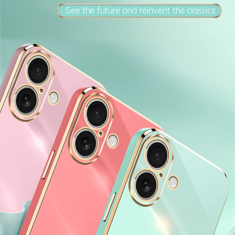 For iPhone 16 XINLI Straight Edge 6D Electroplate TPU Phone Case(Black) - free shipping - PMC Jewellery - Order now!