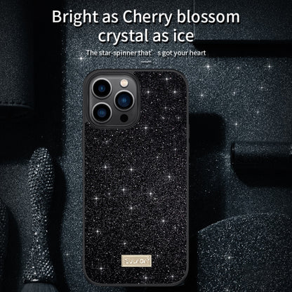 For iPhone 16 Pro Max SULADA Glittery PC Hybrid TPU Handmade Leather Phone Case(Black) - iPhone 16 Pro Max Cases by SULADA | Online Shopping South Africa | PMC Jewellery | Buy Now Pay Later Mobicred