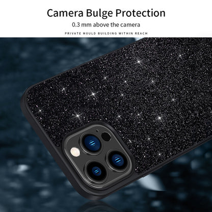 For iPhone 16 SULADA Glittery PC Hybrid TPU Handmade Leather Phone Case(Black) - iPhone 16 Cases by SULADA | Online Shopping South Africa | PMC Jewellery | Buy Now Pay Later Mobicred