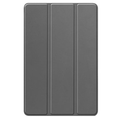 For Lenovo Tab P12/Xiaoxin Pad Pro 12.7 inch Custer Solid Color 3-Fold Stand Leather Tablet Case(Grey) - Lenovo by PMC Jewellery | Online Shopping South Africa | PMC Jewellery