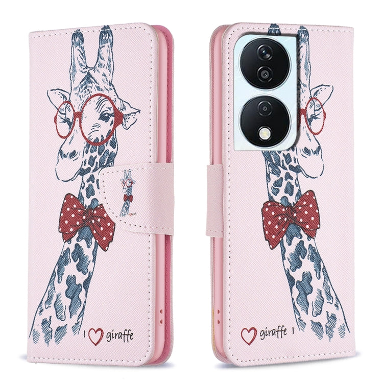 For Honor X7b Colored Drawing Pattern Leather Phone Case(Deer) - Honor Cases by PMC Jewellery | Online Shopping South Africa | PMC Jewellery