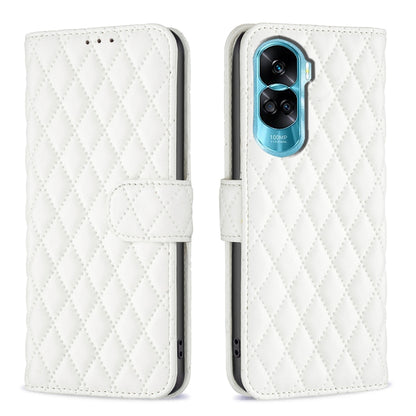 For Honor 90 Lite/X50i Diamond Lattice Wallet Flip Leather Phone Case(White) - Honor Cases by PMC Jewellery | Online Shopping South Africa | PMC Jewellery | Buy Now Pay Later Mobicred